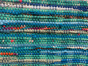 24 x 38 many shades of turquoise, cotton