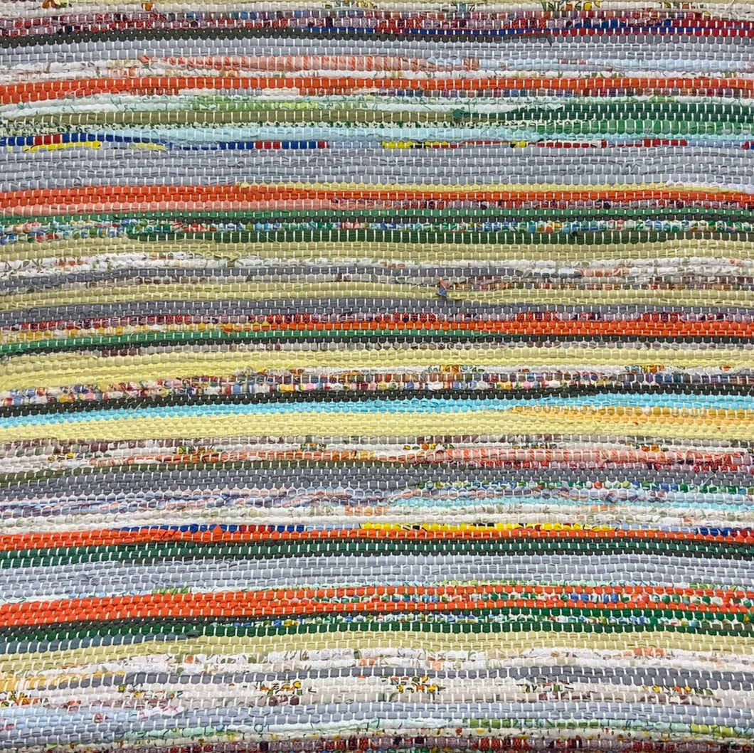 Multicolored rag rug 39” x 61”