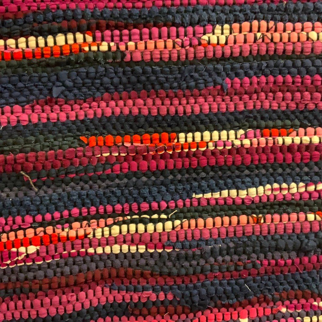 Navy & many shades of burgundy, 24” X 47”