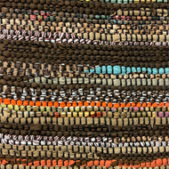 Brown with orange & turquoise highlights, 25” x 41”