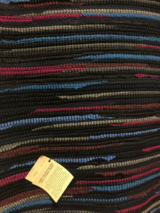 Black with Gray and Pink Stripes 31" x 50" rug