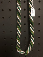 Green, White, and Silver beaded necklace