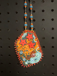 Orange and blue pendant