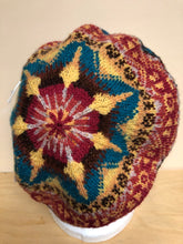 Load image into Gallery viewer, Red, yellow, and blue wool tam hat