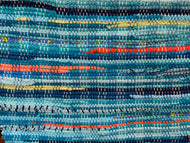 Turquoise with orange and lime highlights, 24” x 38”