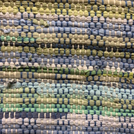 Sage green, gray greens, pale blue.  23” x 38”
