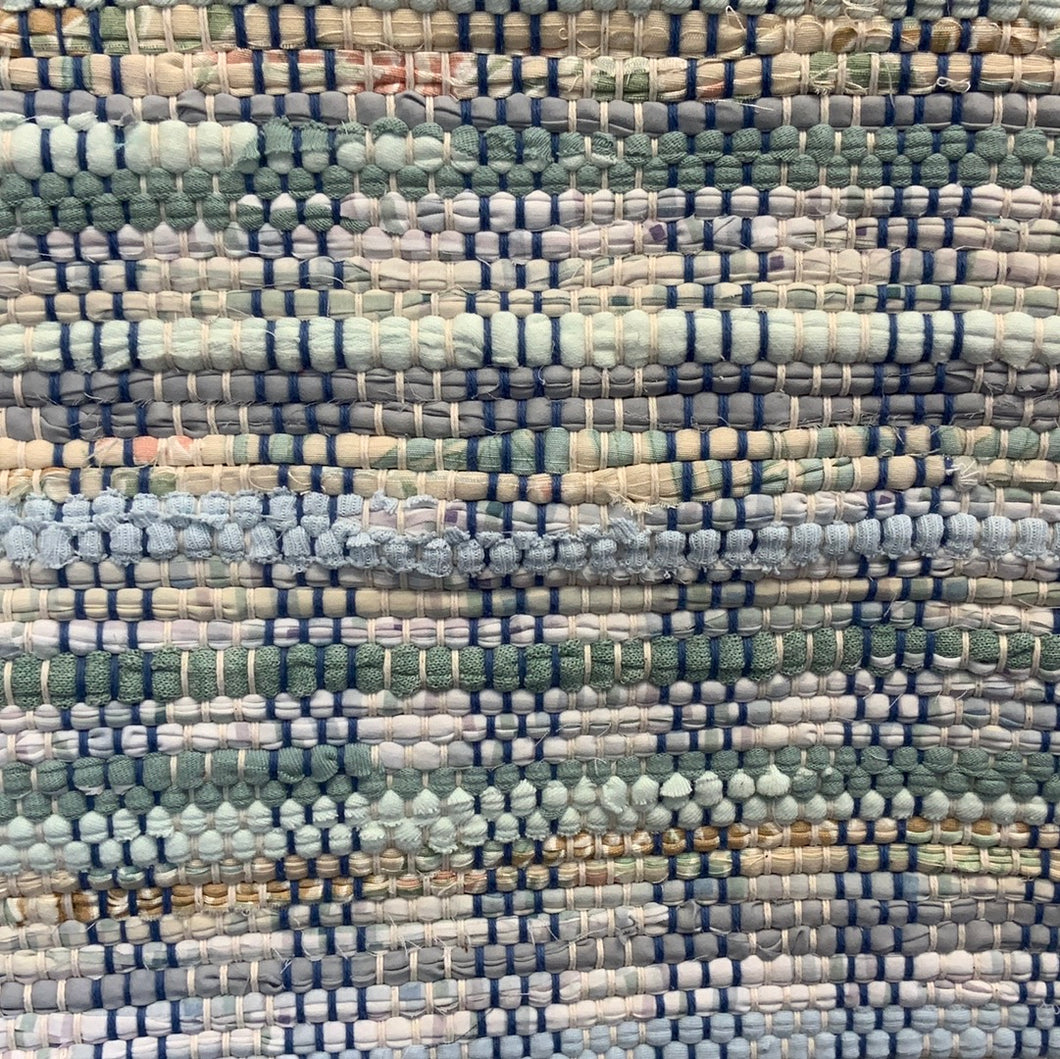 Palest shades of green, blue, cream, 23” x 38”