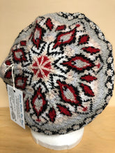Load image into Gallery viewer, Gray and red wool tam hat