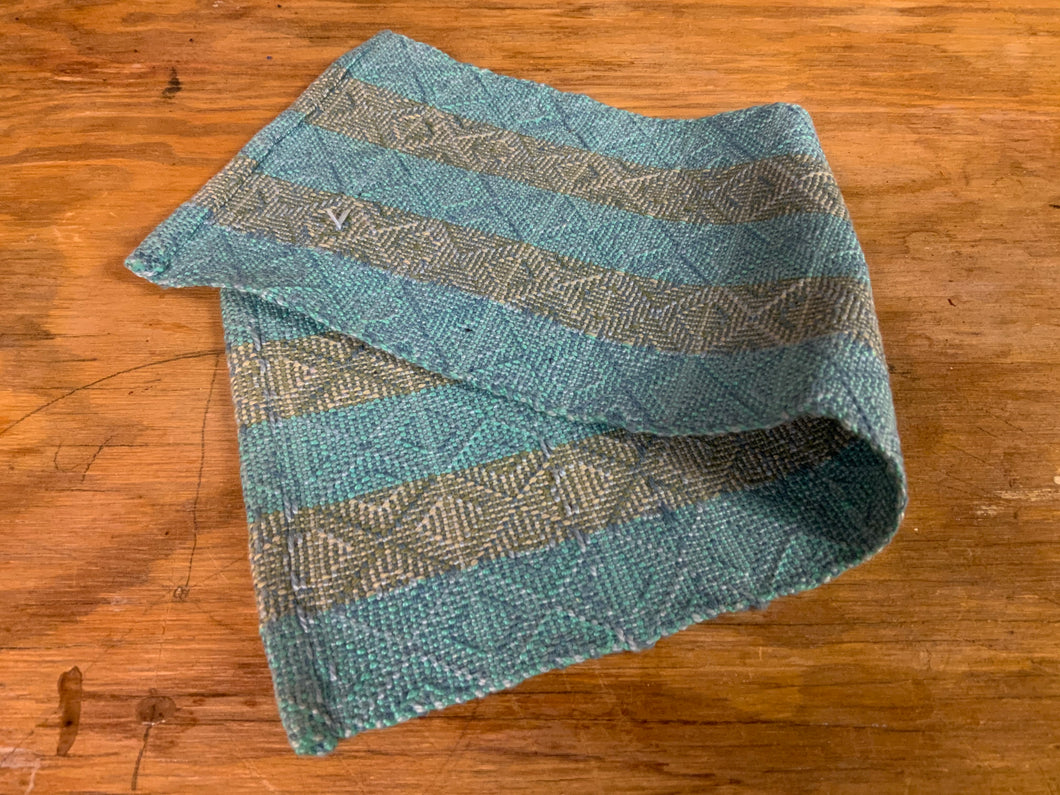 Turquoise & gray cotton mat