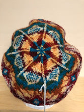 Load image into Gallery viewer, Blue, red, and yellow wool tam hat