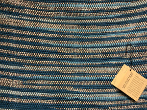 Blue and white 29” x 36” rag rug
