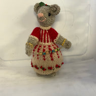 Christmas mouse  knitted. 5” tall