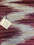 Maroon with white wave woven table topper 20.5” x 27”