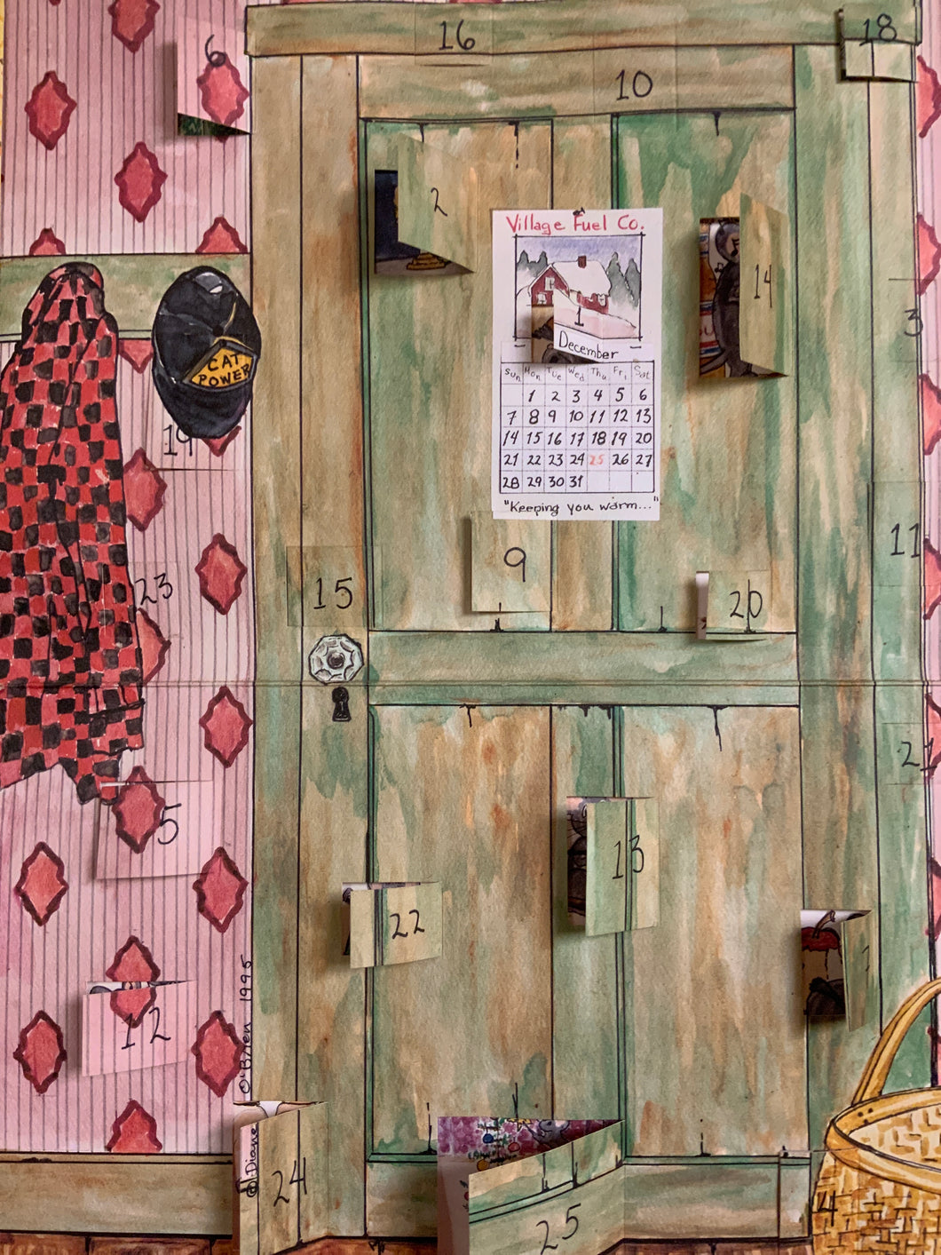 Green Farm Door Advent Calendar