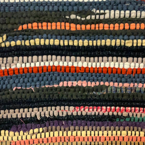 Wool, black with multiple colors, 24” x 39”