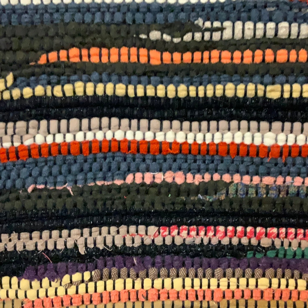 Wool, black with multiple colors, 24” x 39”