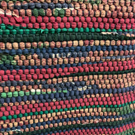 Burgundy, navy, deep green 30” x 47” rag rug