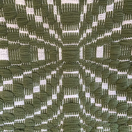 Olive green & white Blooming Leaf of Mexico overshot pattern