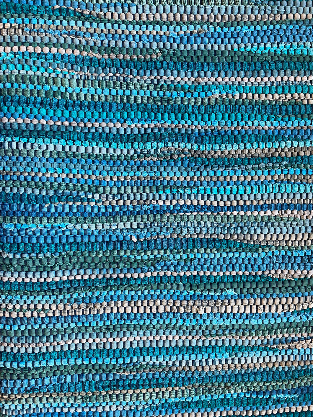 Teal 31”x54” rag rug