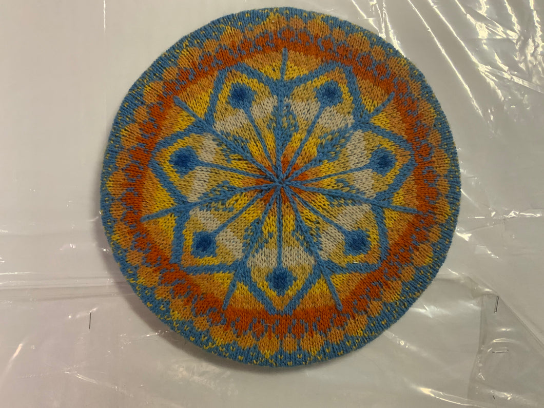 Blue and yellow tam