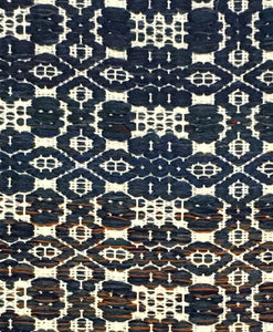 Blue and white wool rug 29” x 51”