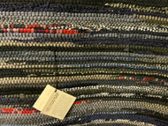 Black, gray, navy, beige wool with red highlights 34x 49
