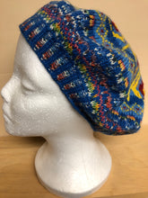 Load image into Gallery viewer, Blue and yellow wool tam hat
