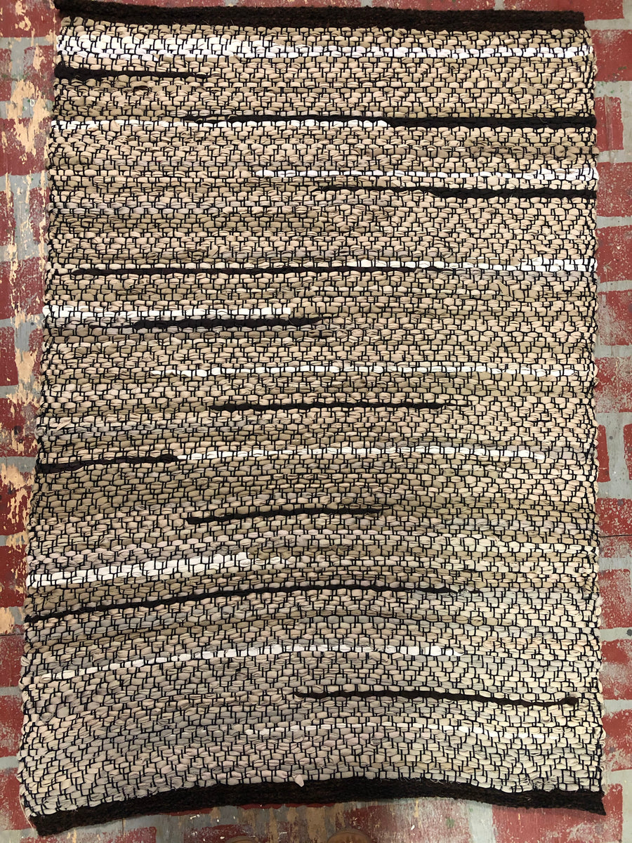 Brown rag rug with diamond weave Sleepy Hollow Rag Rugs