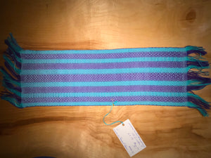 Purple, blue and light blue table runner 6” x 19”