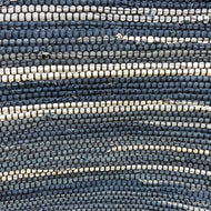 Shades of denim, 31” x 46” rag rug