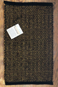 Gold and brown wool woven in a diamond pattern 17.5” x 27”