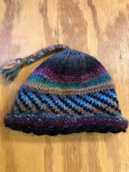 Charcoal and blue wool hat