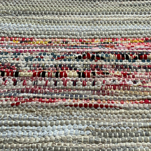 White and red Rebecca Campbell stair runner