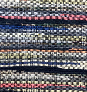 Black, gray, and peach runner 14” x 38”