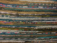 Dark greens rag rug, 34”x54”