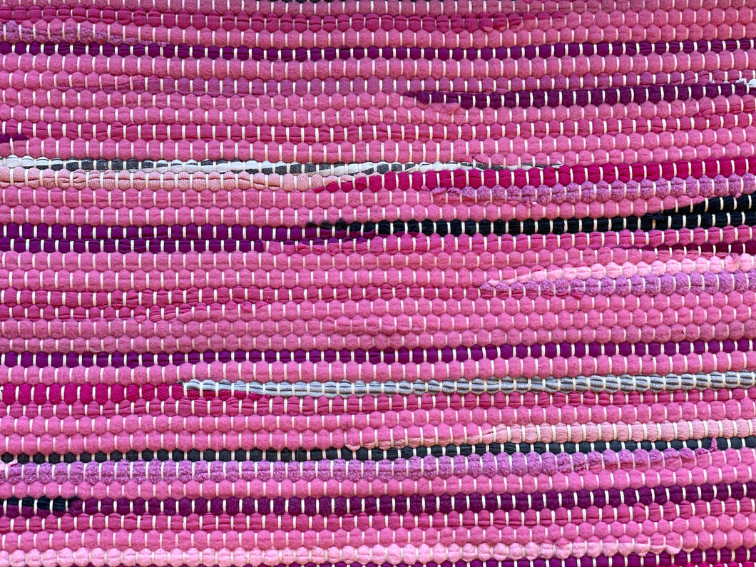 Pick with grays 36.5” x 43” rag rug