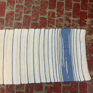 White with blue stripes, 25x42