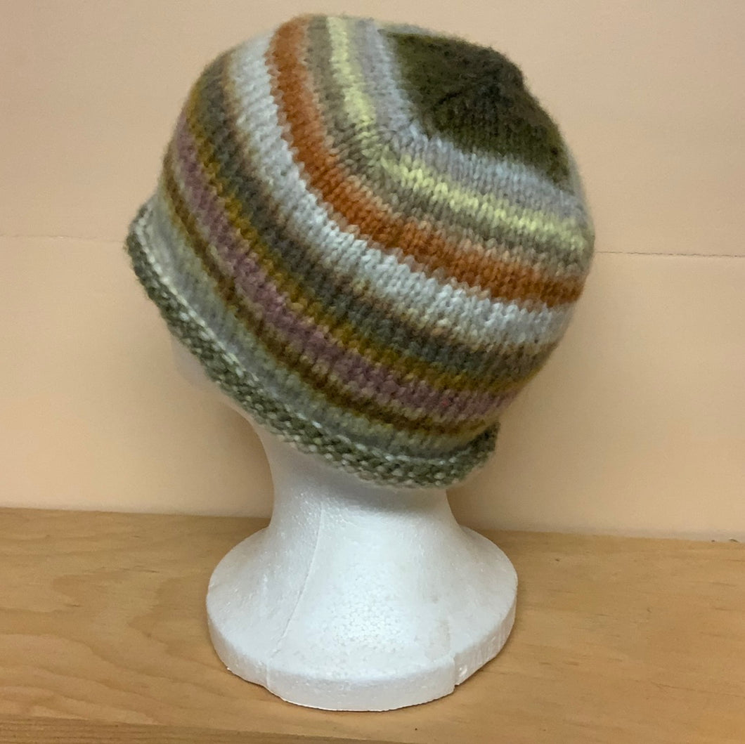 Soft wool cap with rolled brim