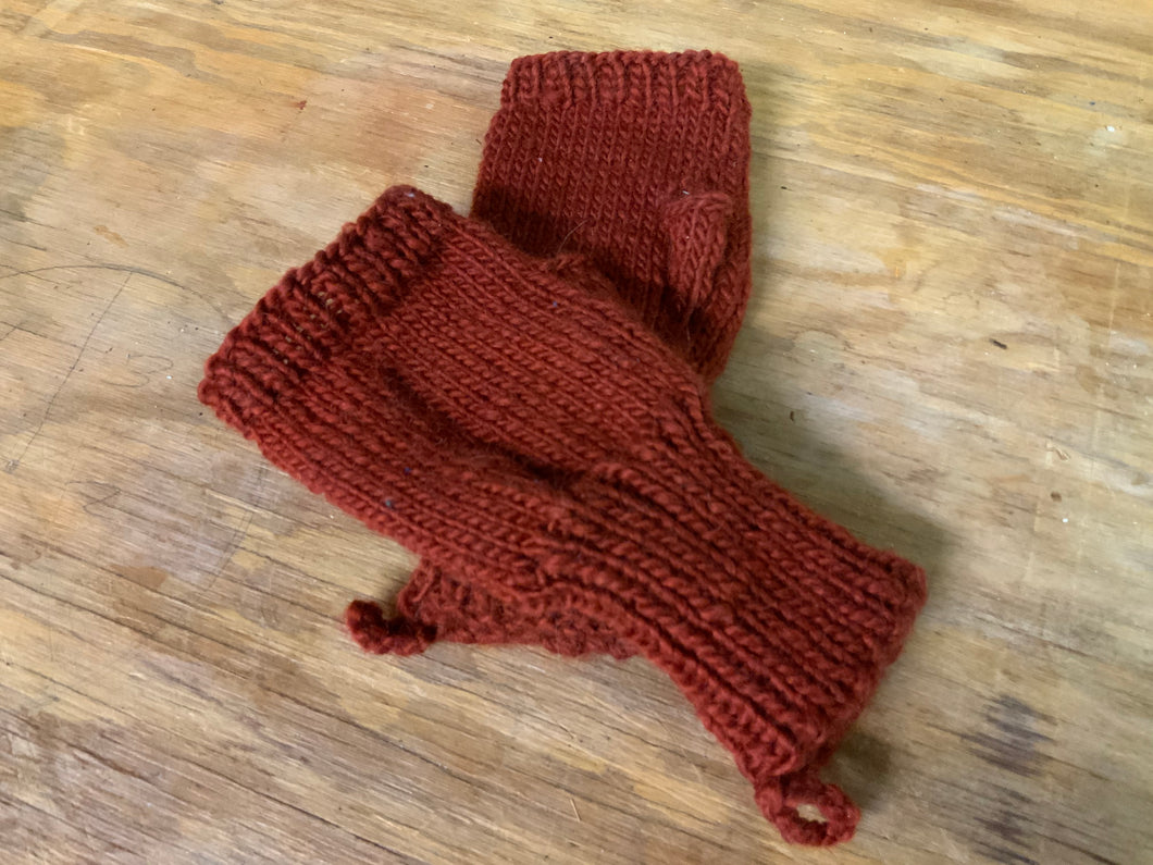 Wool fingerless mitts