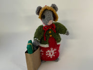 Shopping mouse with green jacket