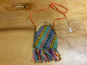 Multicolor beaded coin purse
