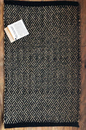 Brown/beige and streaks of green, with diamond weave pattern 17.5” x 27.5”