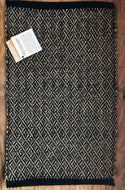 Brown/beige and streaks of green, with diamond weave pattern 17.5” x 27.5”